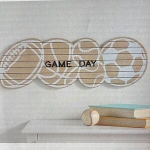 BIG Kids Decorative Wood Letter Board w/ Sports Design 23.7in by 8in NEW